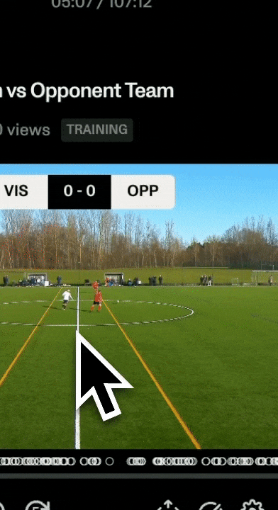 gif showing how to download a match from the Veo account to the user's mobile device