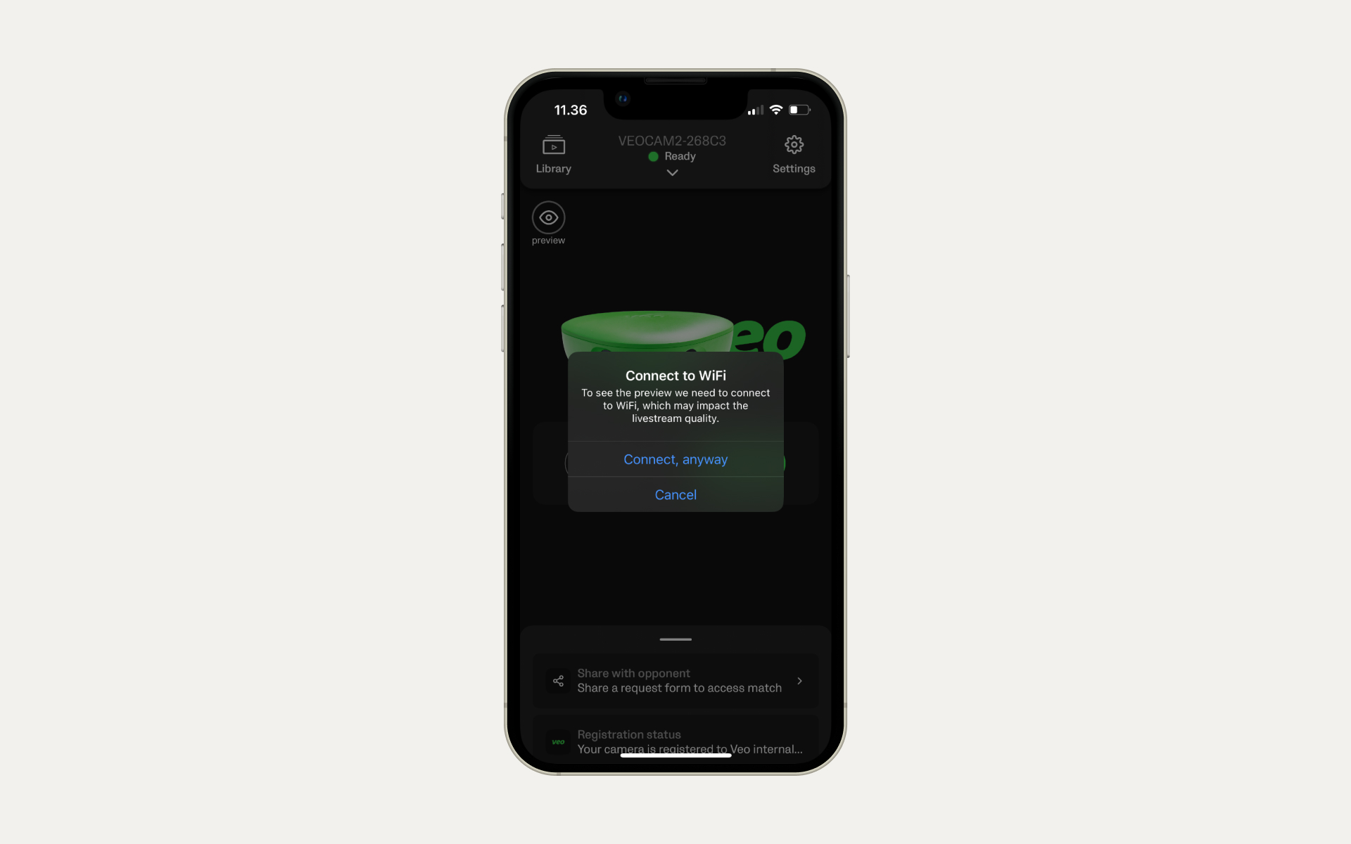 Se connecter au Wi-Fi pour activer l'aperçu