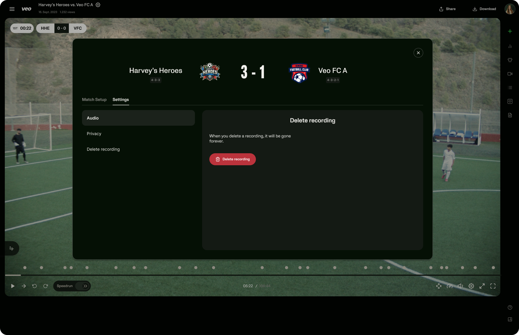 Match setup modal - Delete recording.png