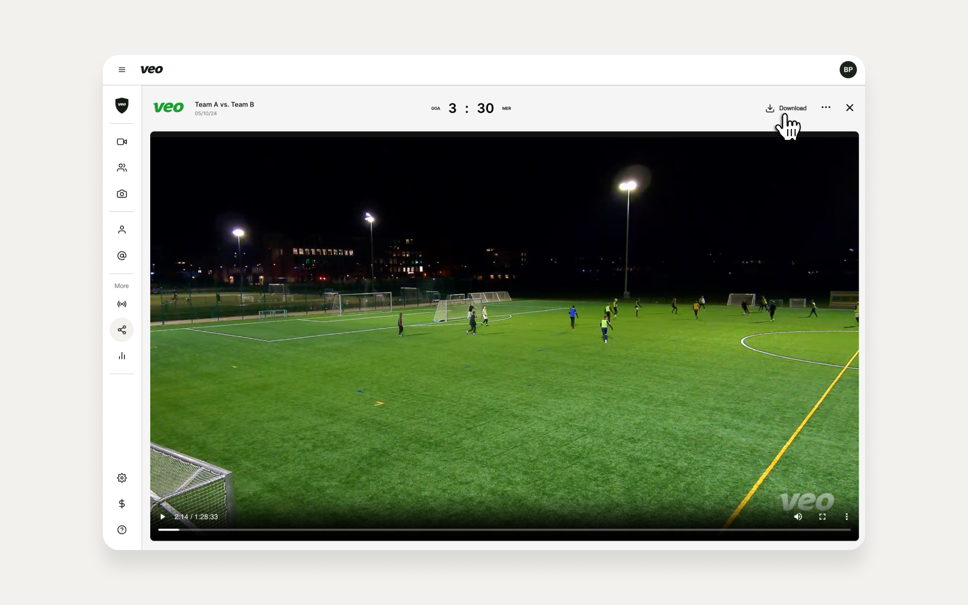 How to download a video from Veo League Exchange Veo