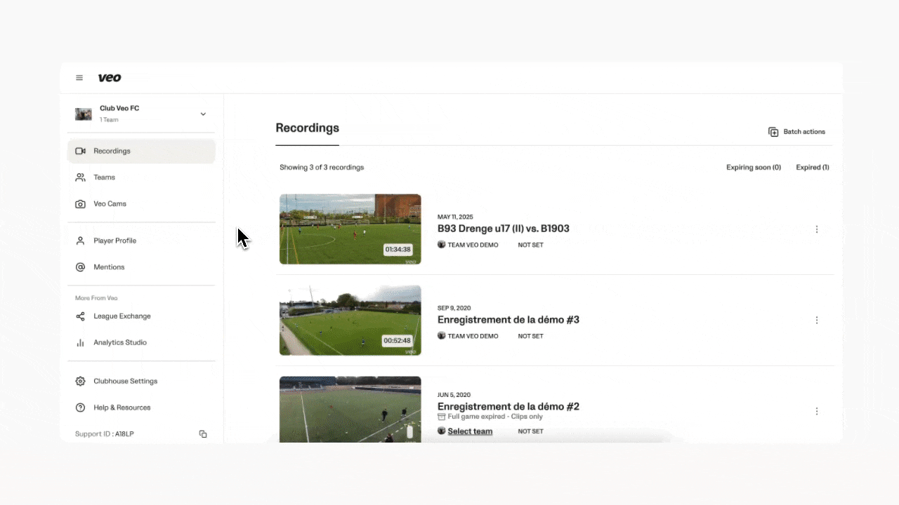 trovare l'ID di supporto nella pagina delle impostazioni del clubhouse.gif
