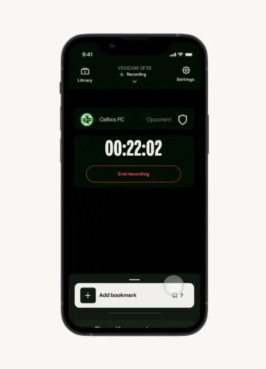 View Bookmarks in Veo Camera App