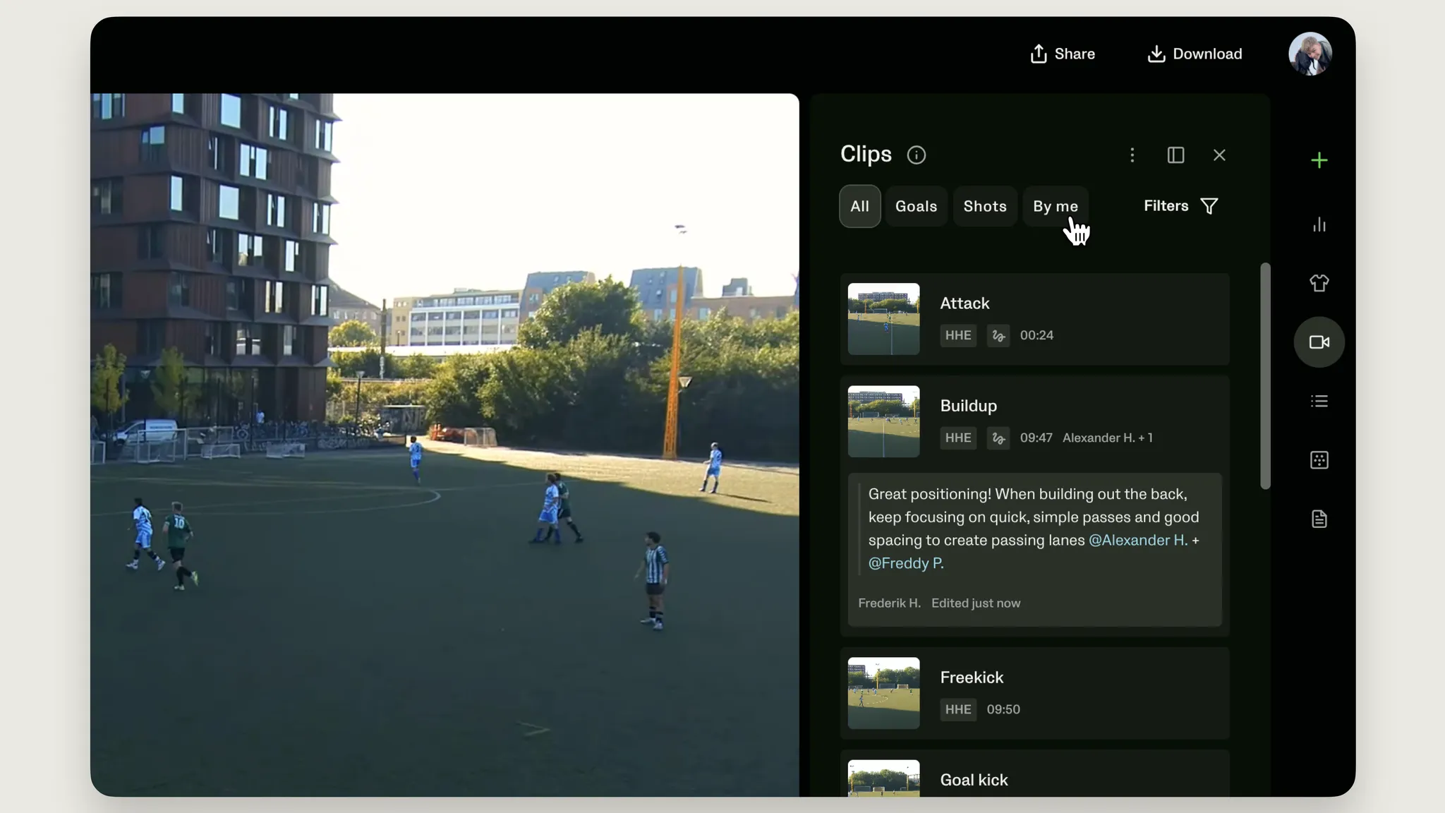 Filtros rápidos en el Veo Editor para acceso fácil a tipos de clips.webp