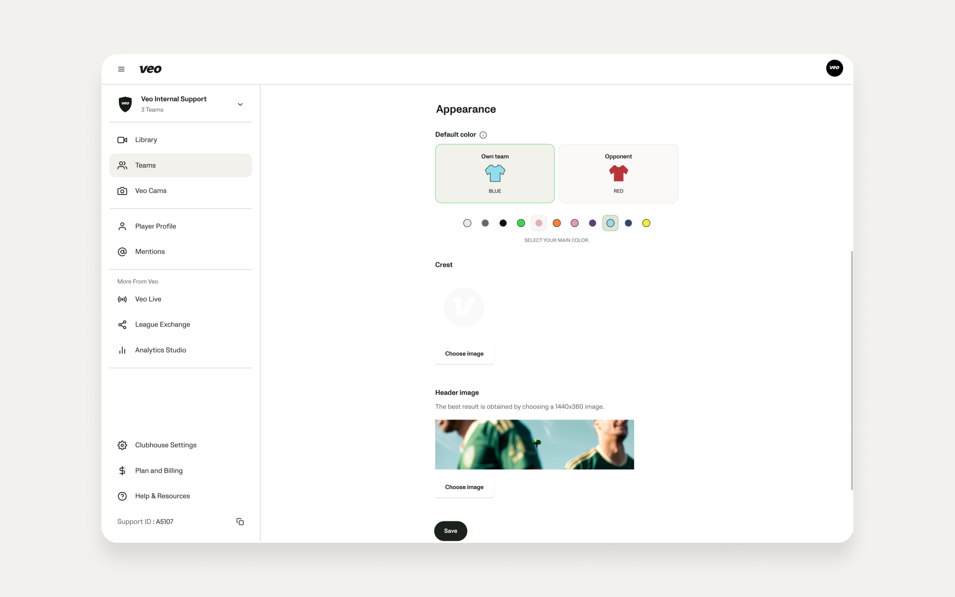 Haz clic en la configuración del equipo para editar la información del equipo