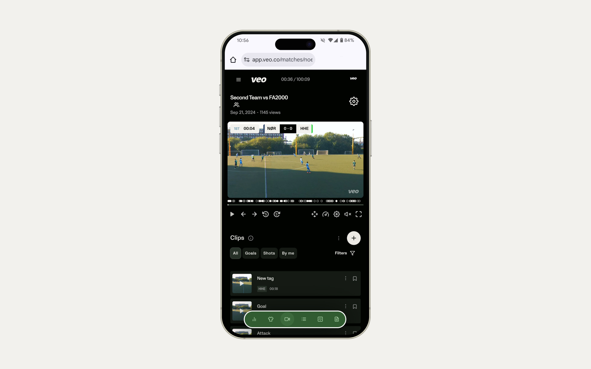 Barra dei menu su mobile