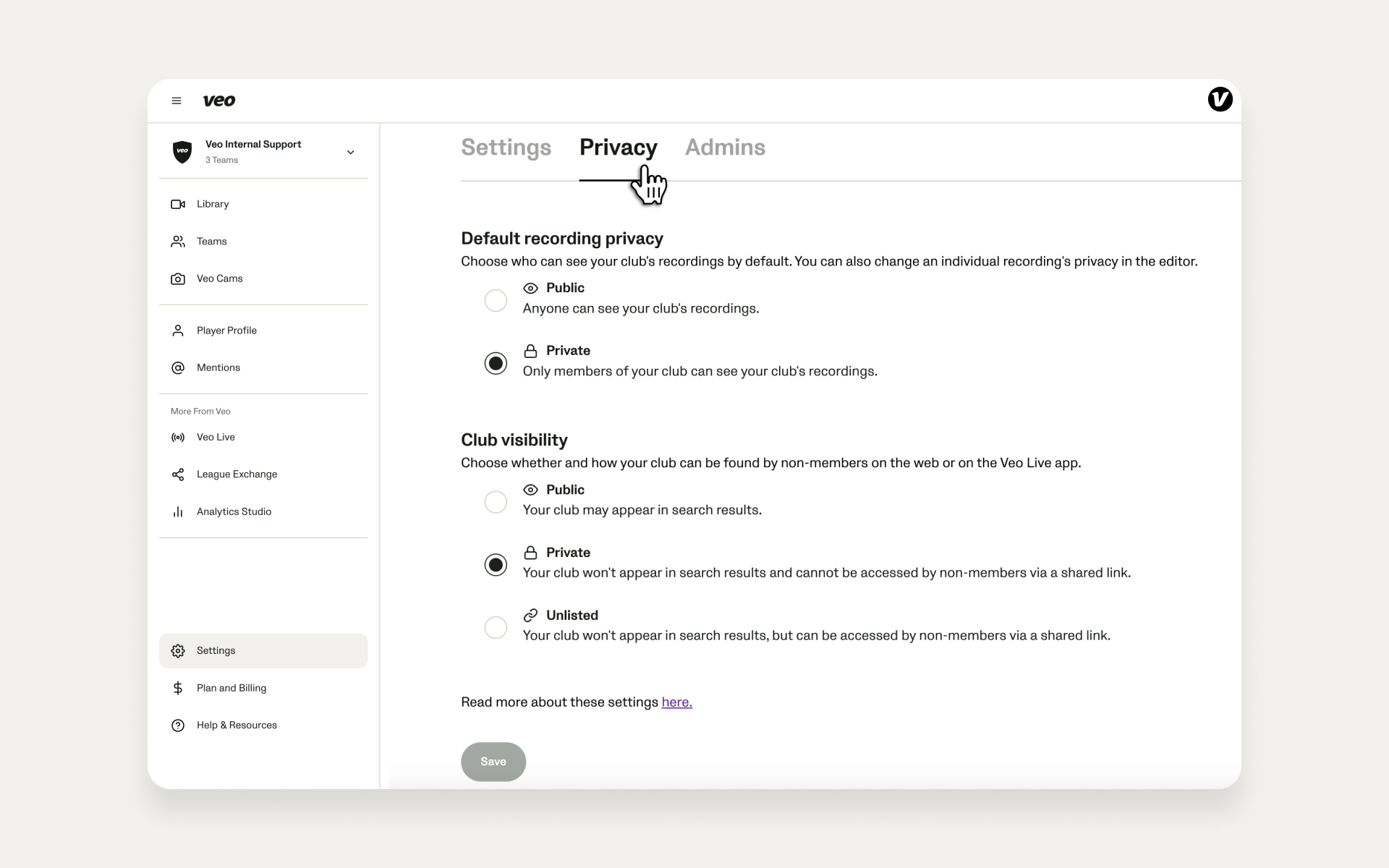 Accedi al tuo account e vai su privacy per gestire i livelli di privacy.jpg