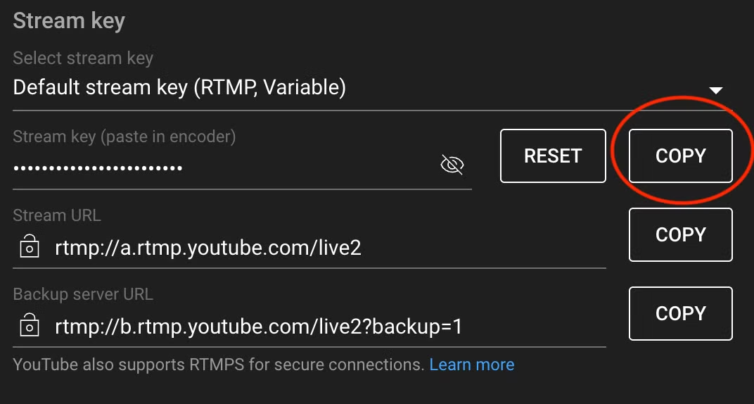 Stream Key YouTube