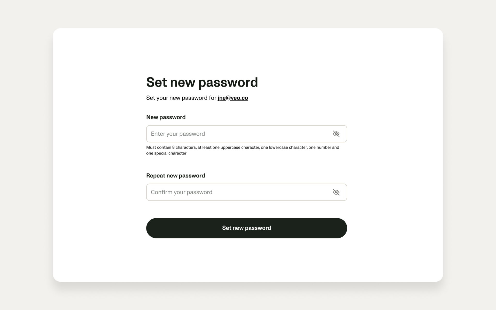 Configurar contraseña de la cuenta