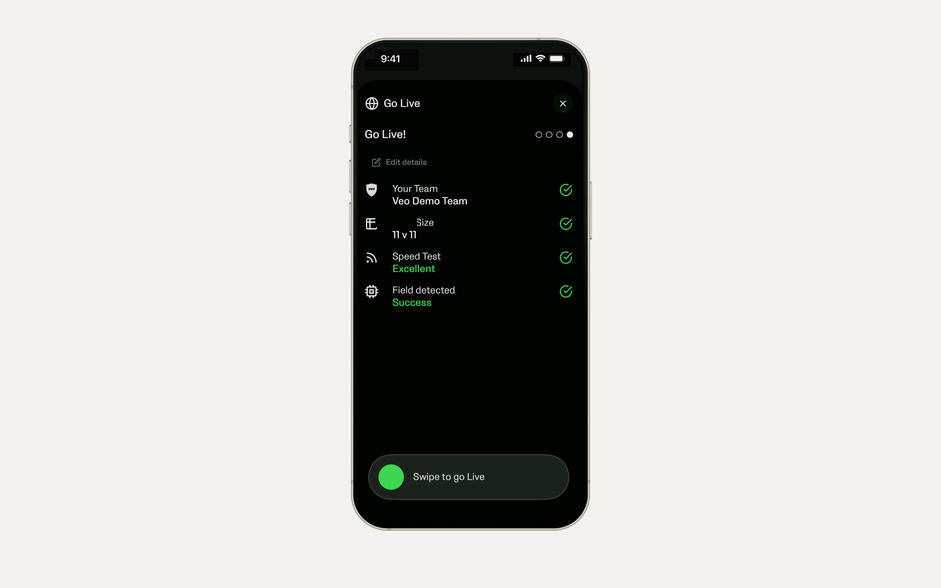 swipe to go Live Veo Cam App.jpg